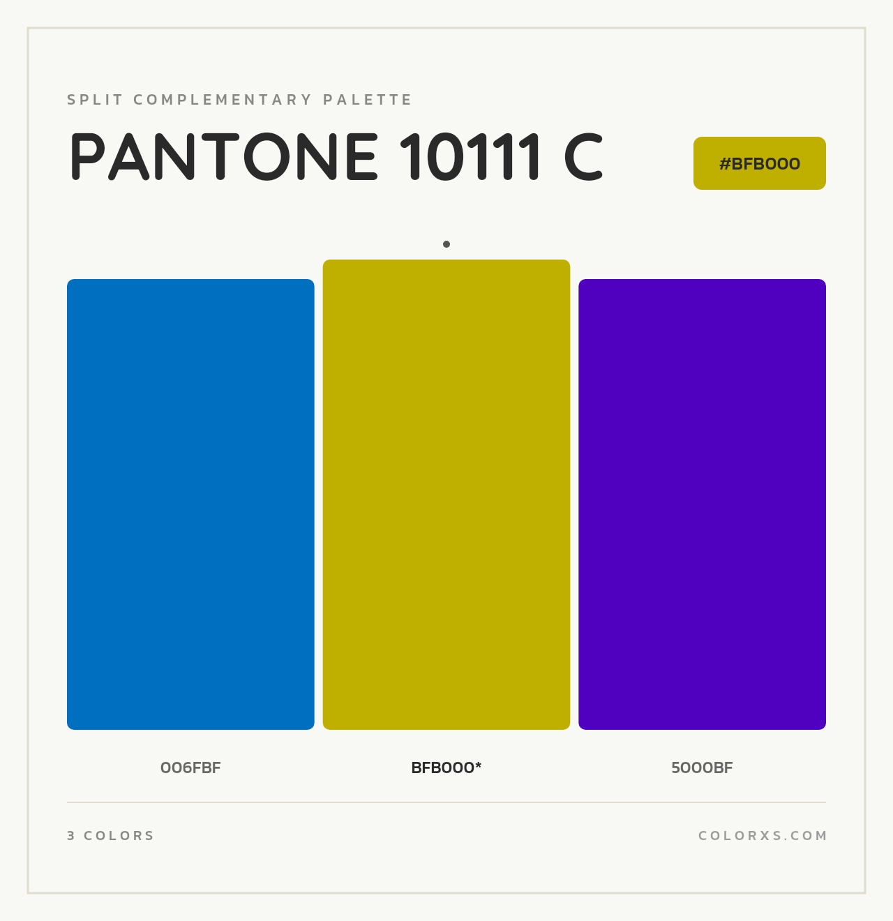 PANTONE 10111 C - Split-Complementary Color Palette