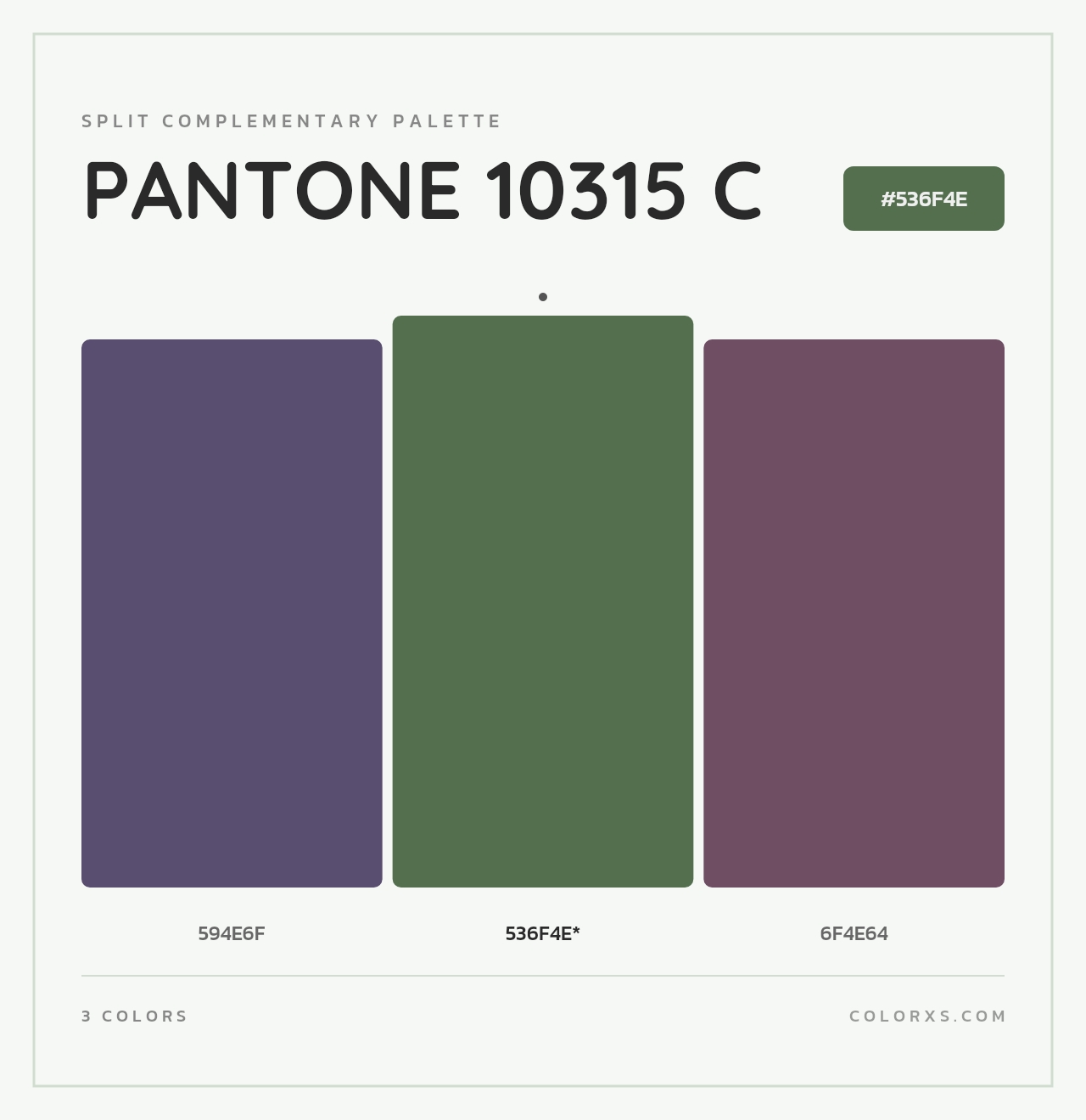 PANTONE 10315 C - Split-Complementary Color Palette
