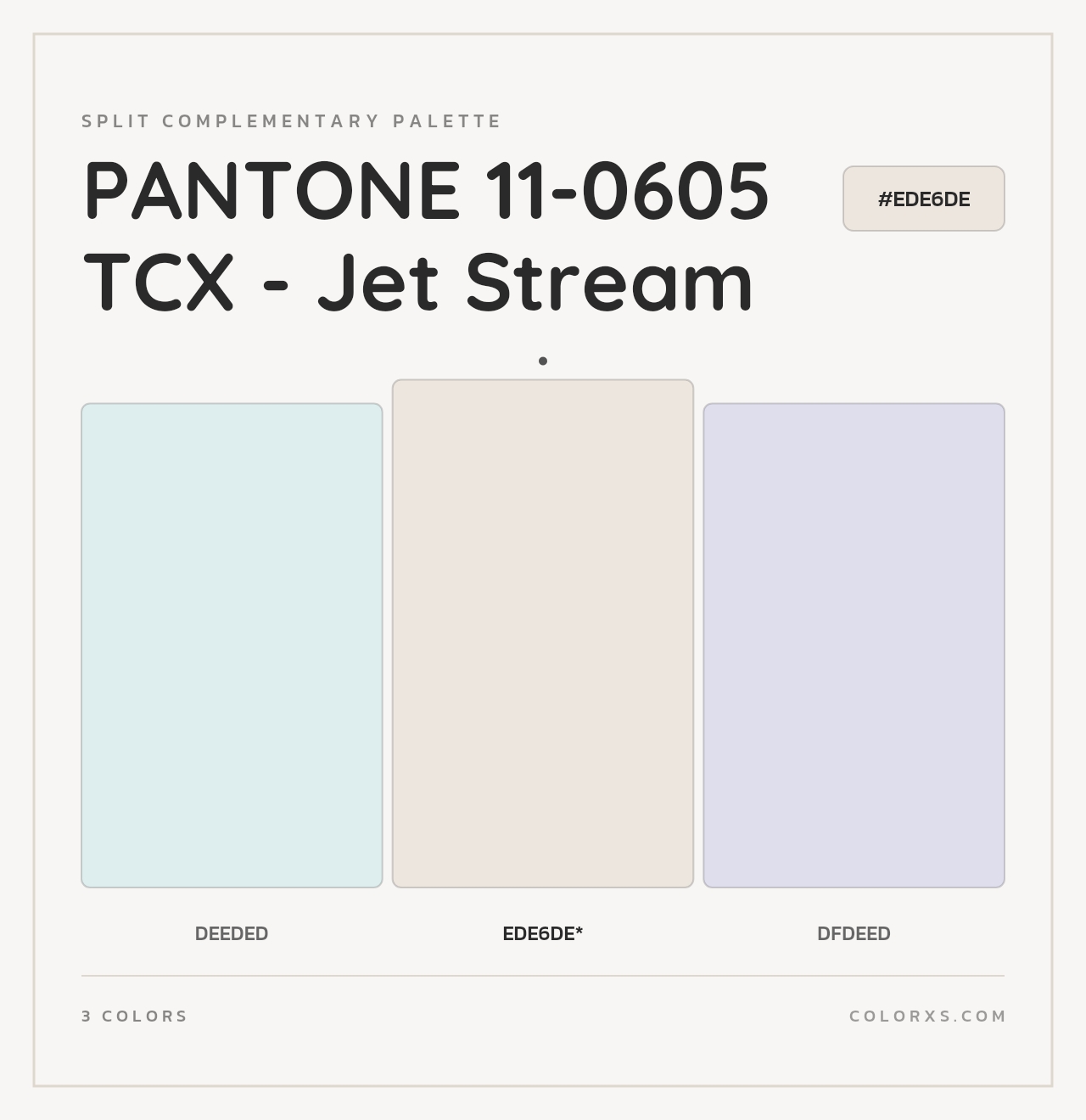PANTONE 11-0605 TCX - Jet Stream - Split-Complementary Color Palette