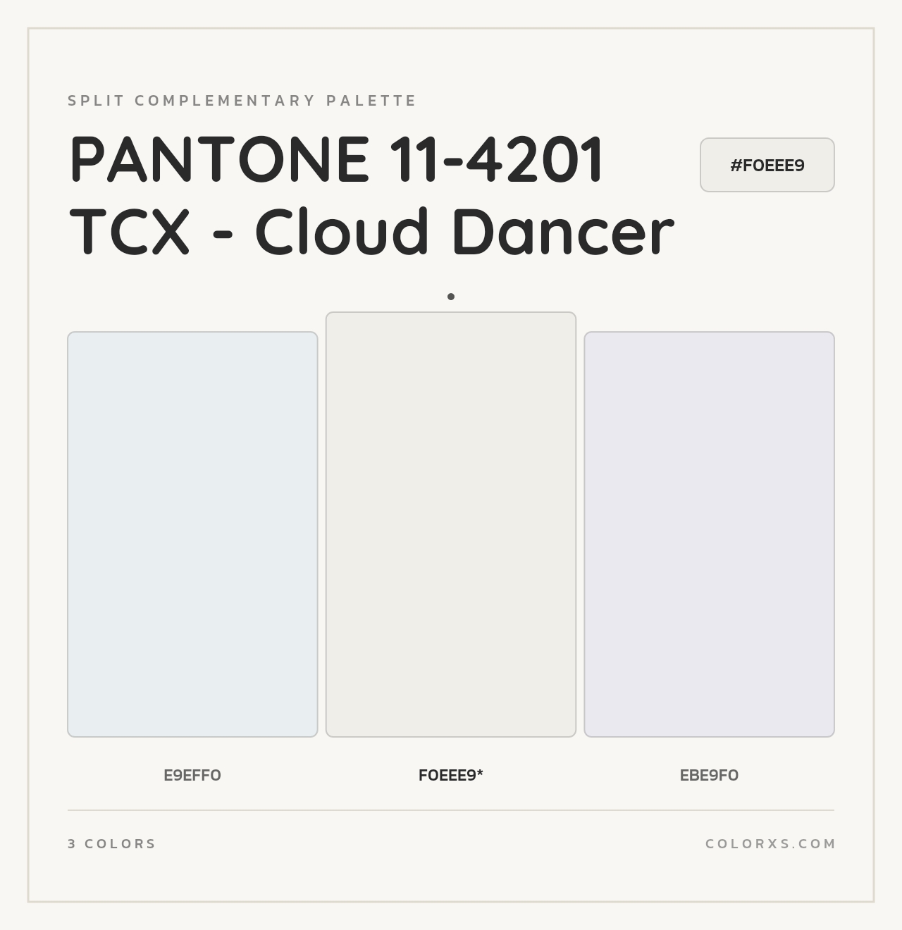 PANTONE 11-4201 TCX - Cloud Dancer - Split-Complementary Color Palette