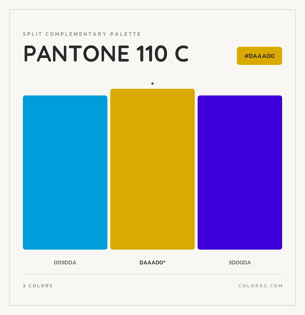 PANTONE 110 C - Split-Complementary Color Palette