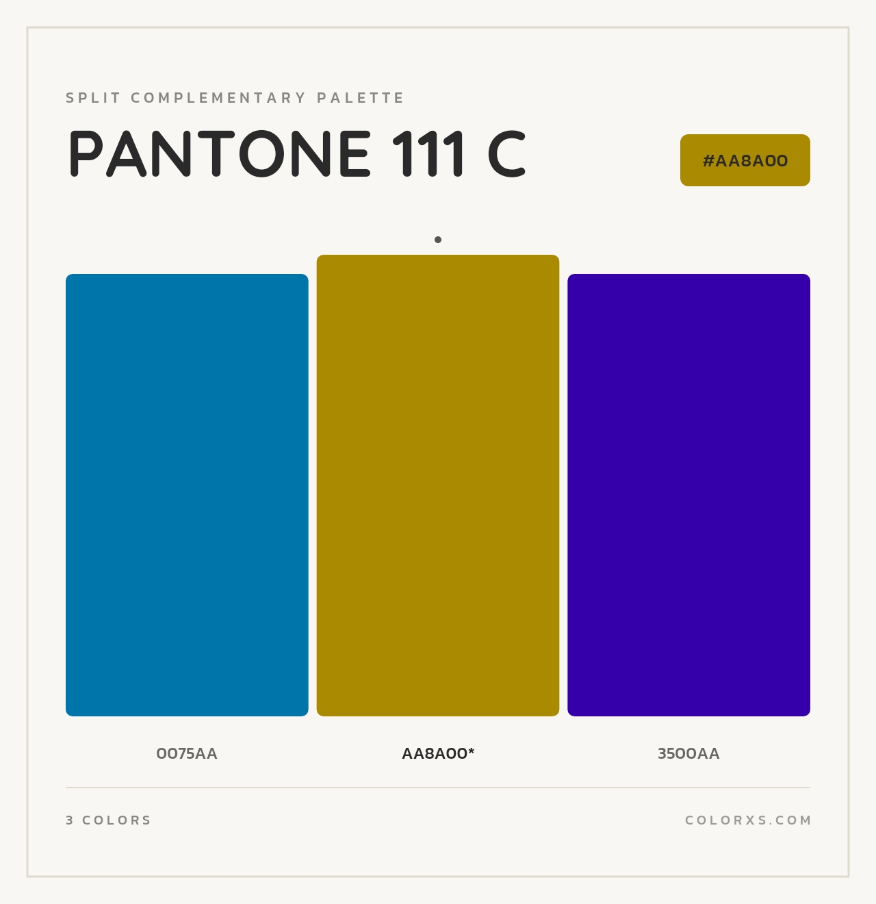 PANTONE 111 C - Split-Complementary Color Palette
