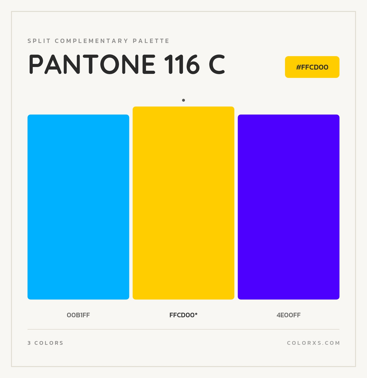 PANTONE 116 C - Split-Complementary Color Palette