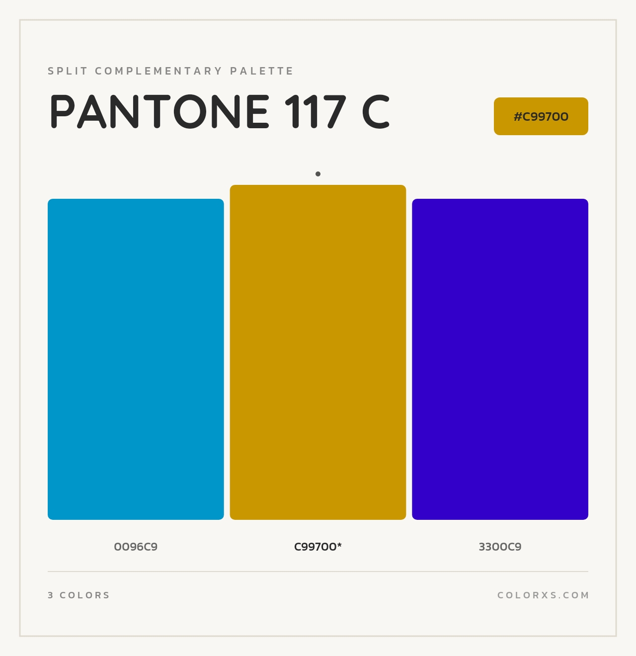 PANTONE 117 C - Split-Complementary Color Palette