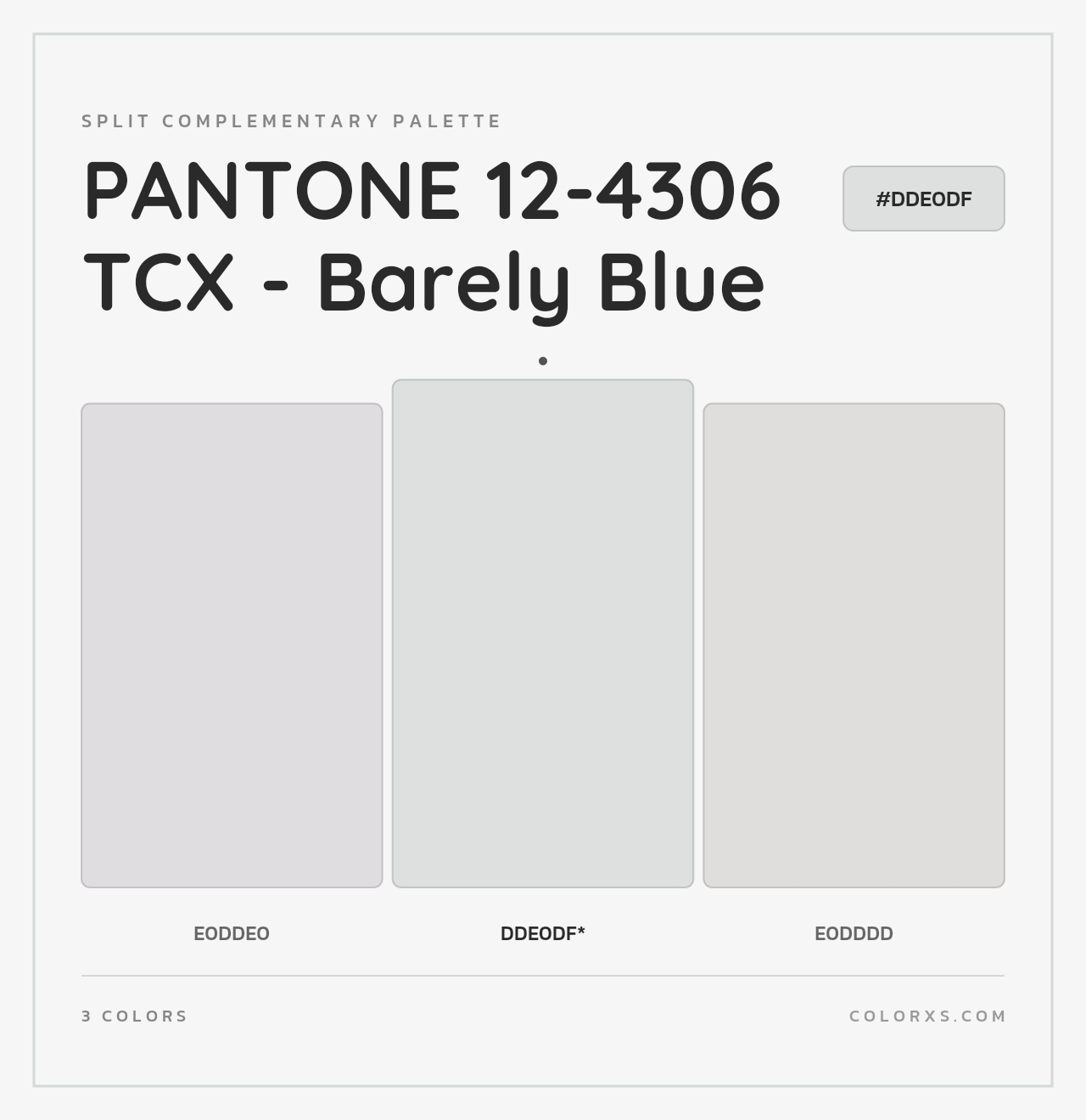 PANTONE 12-4306 TCX - Barely Blue - Split-Complementary Color Palette