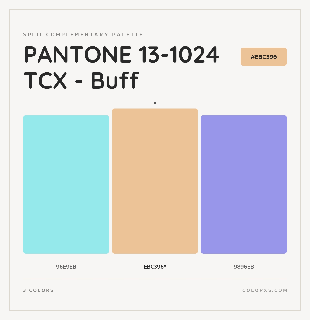 PANTONE 13-1024 TCX - Buff - Split-Complementary Color Palette