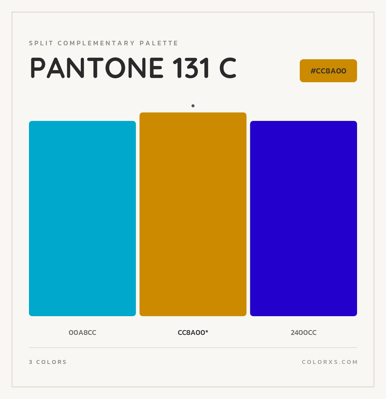 PANTONE 131 C - Split-Complementary Color Palette