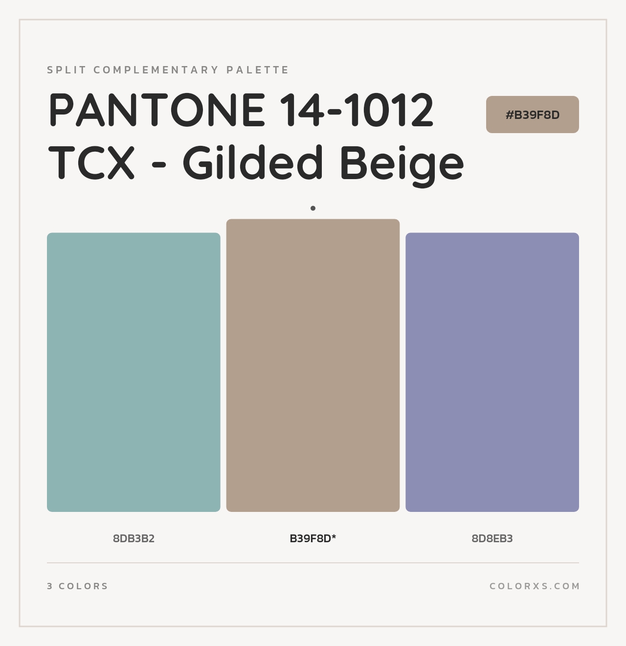PANTONE 14-1012 TCX - Gilded Beige - Split-Complementary Color Palette