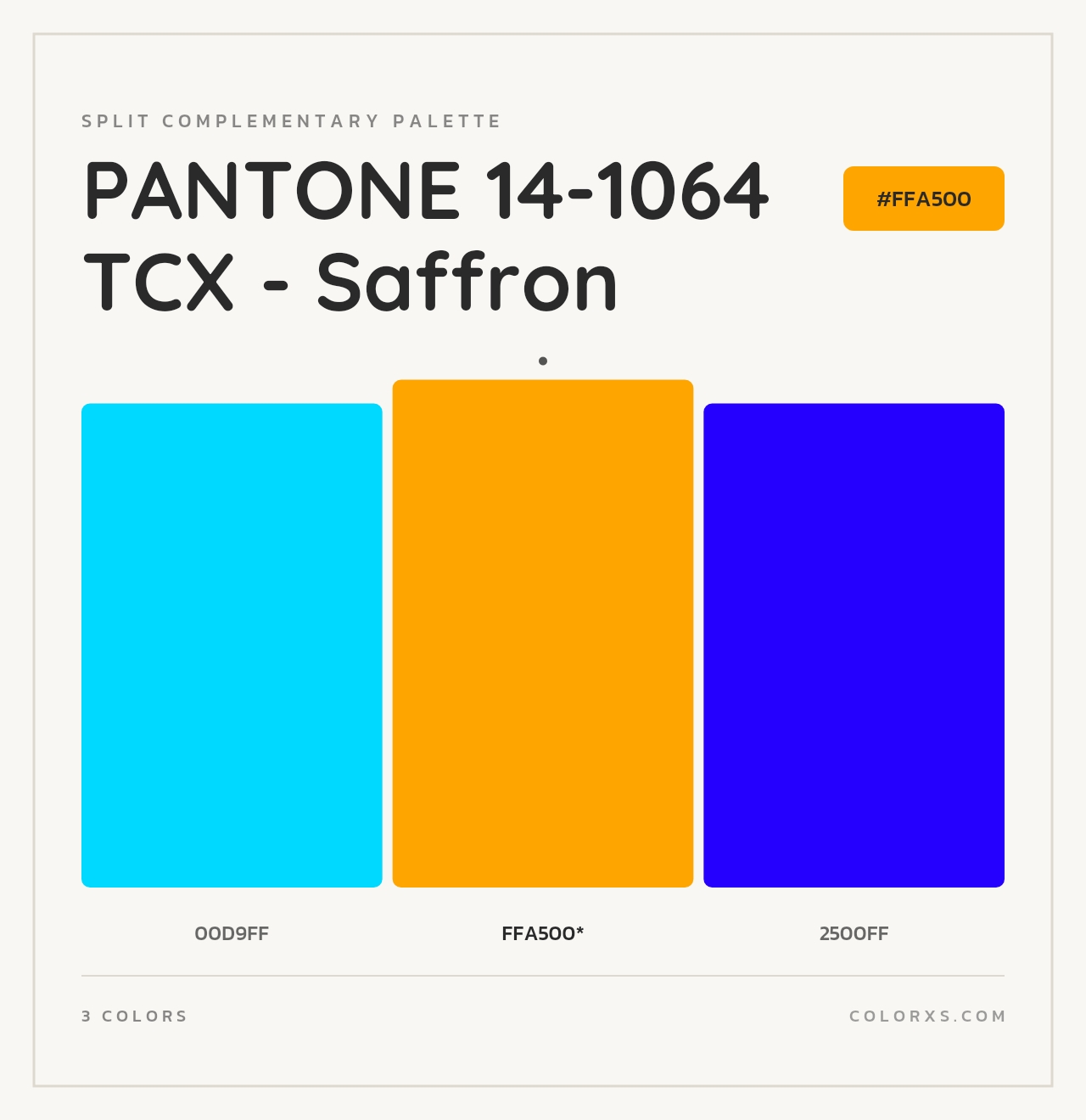 PANTONE 14-1064 TCX - Saffron - Split-Complementary Color Palette
