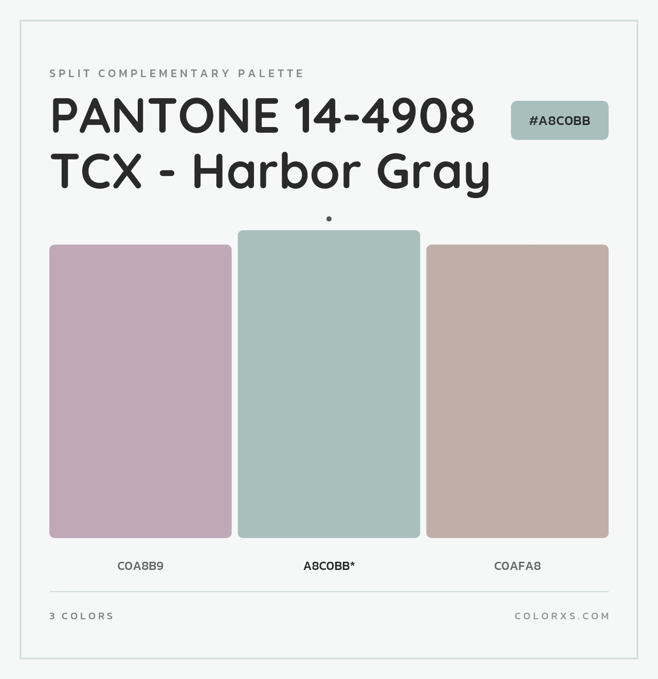 PANTONE 14-4908 TCX - Harbor Gray - Split-Complementary Color Palette