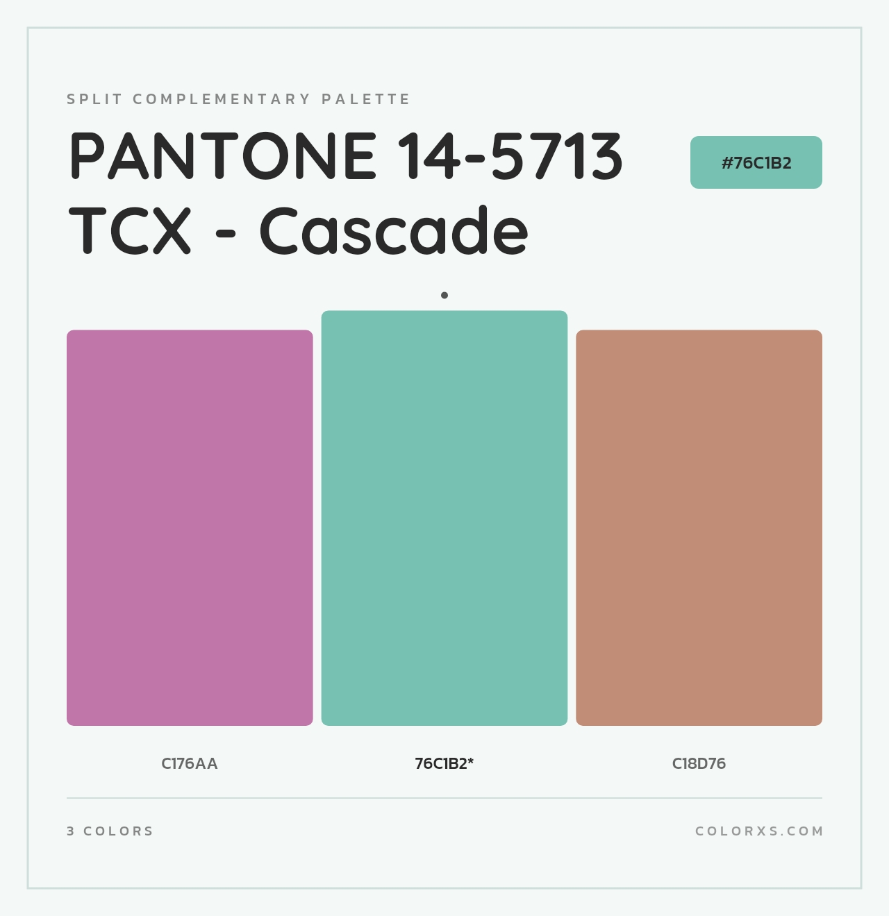 PANTONE 14-5713 TCX - Cascade - Split-Complementary Color Palette