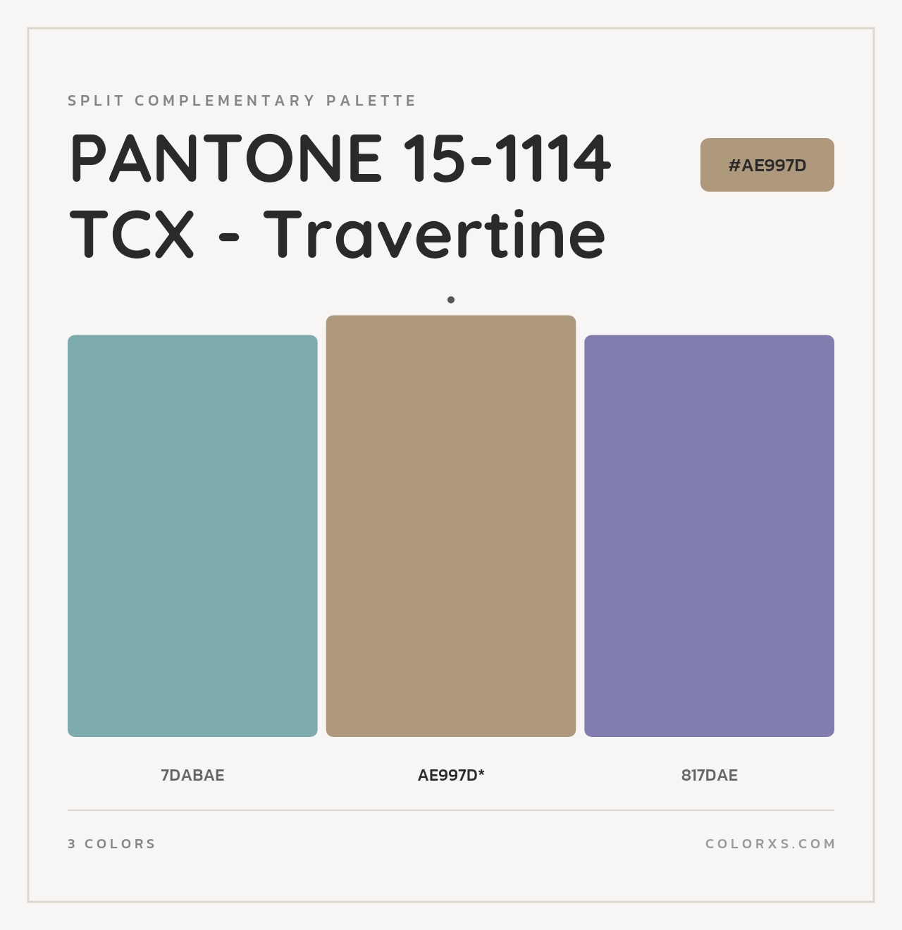 PANTONE 15-1114 TCX - Travertine - Split-Complementary Color Palette