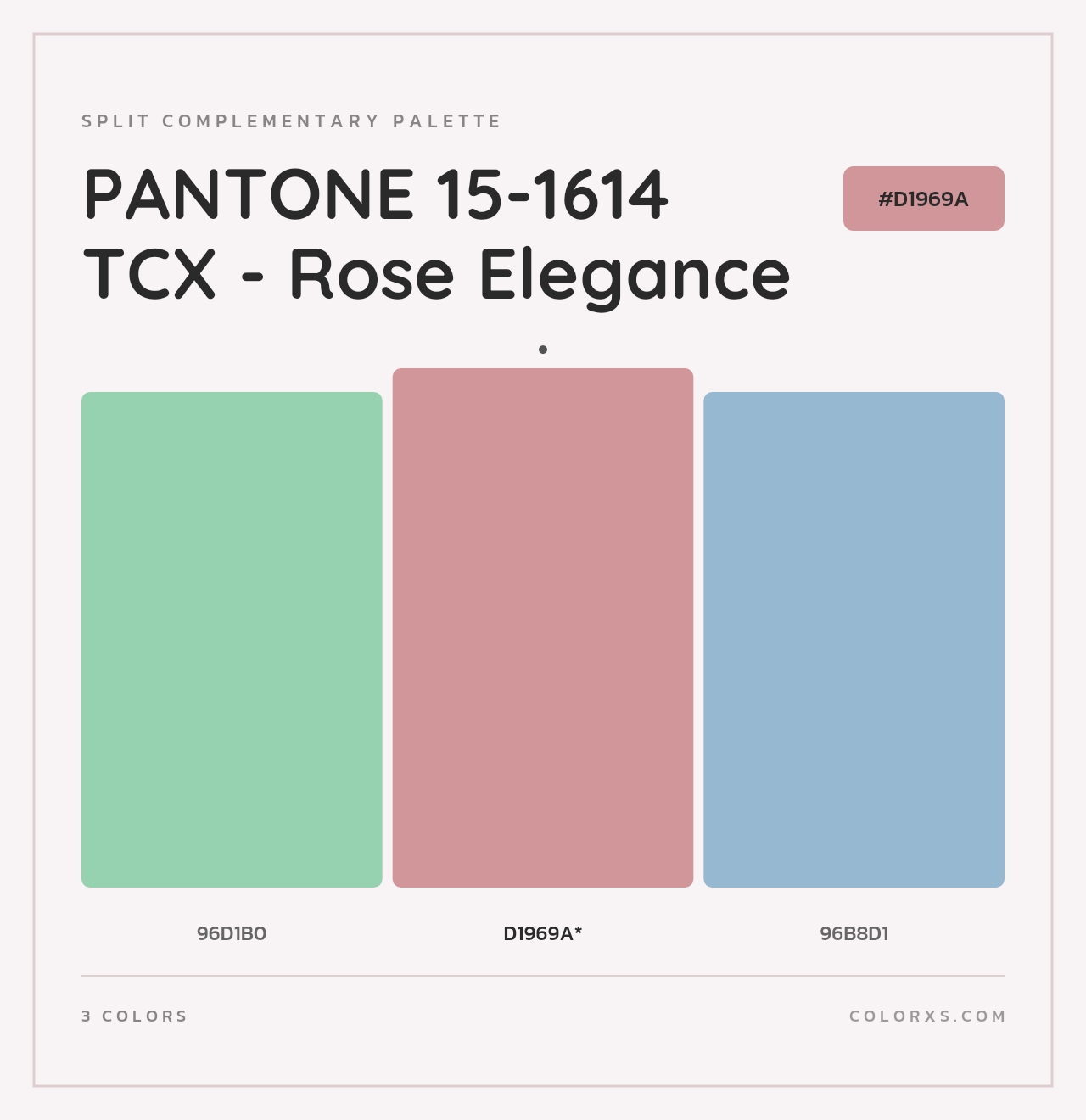 PANTONE 15-1614 TCX - Rose Elegance - Split-Complementary Color Palette
