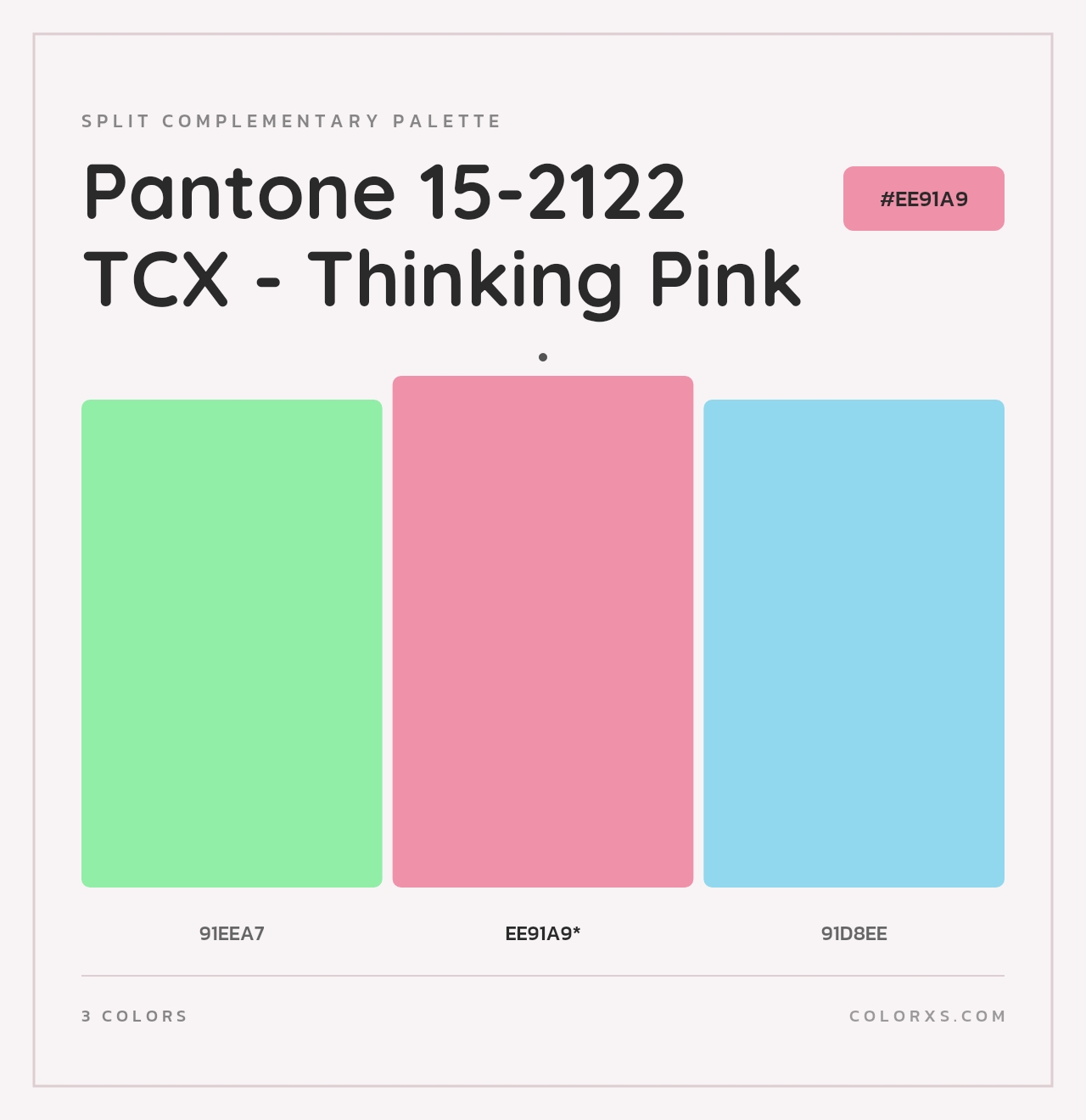 Pantone 15-2122 TCX - Thinking Pink - Split-Complementary Color Palette