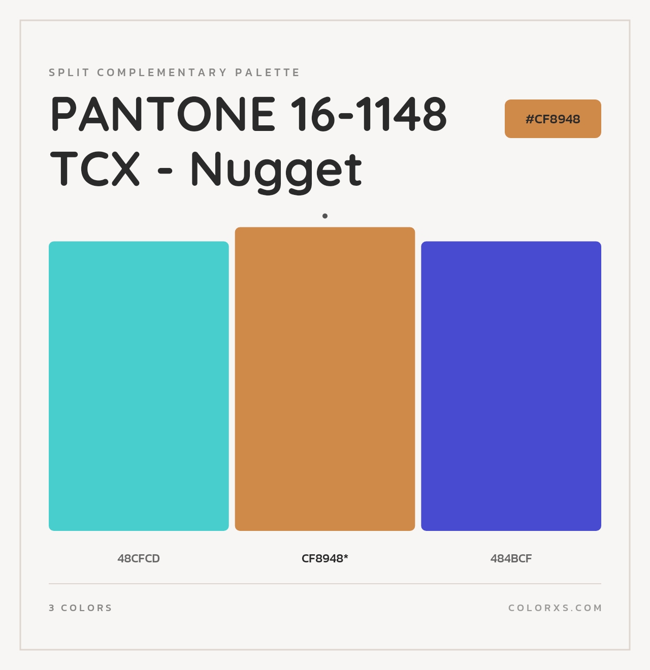 PANTONE 16-1148 TCX - Nugget - Split-Complementary Color Palette