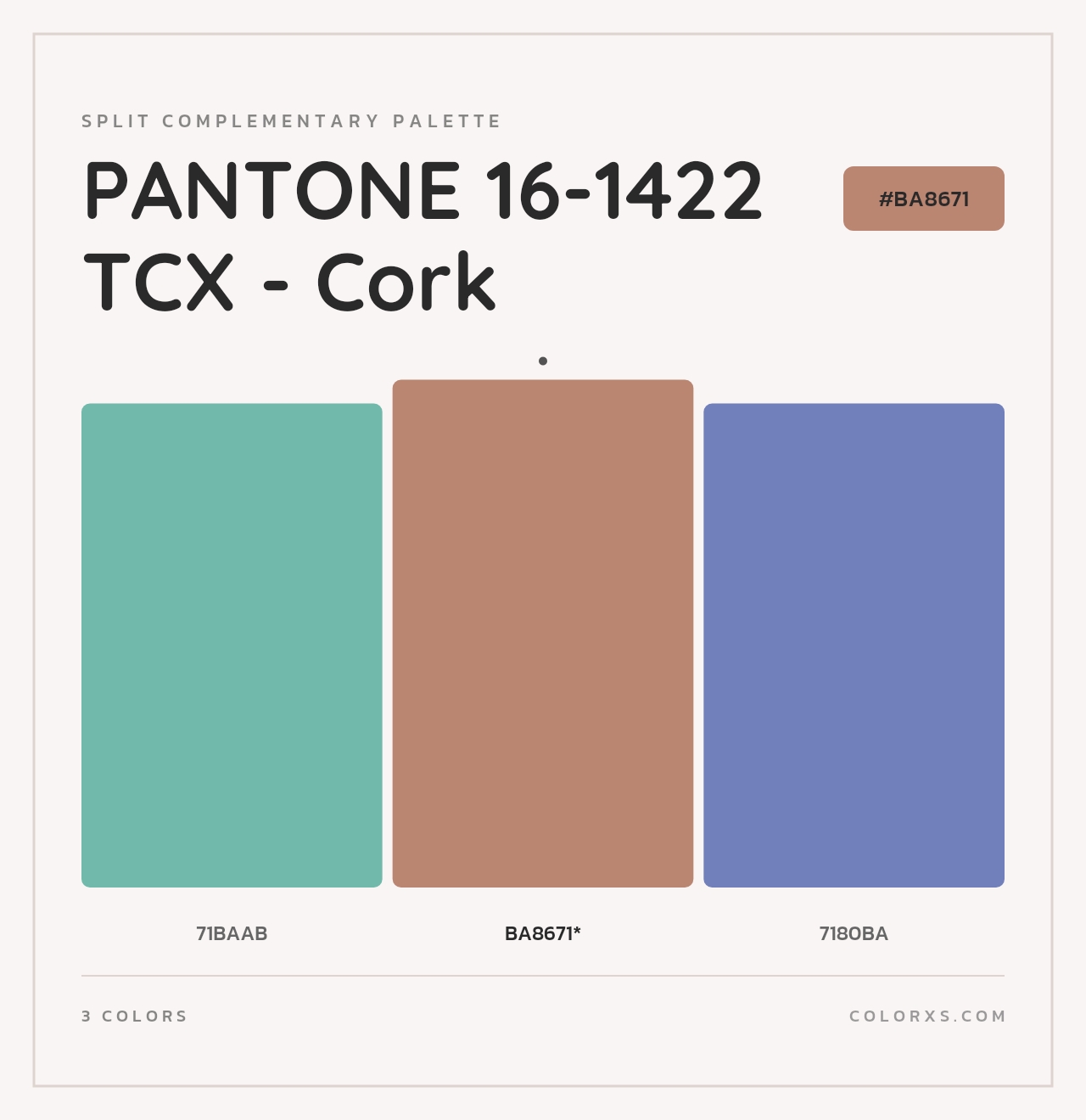 PANTONE 16-1422 TCX - Cork - Split-Complementary Color Palette