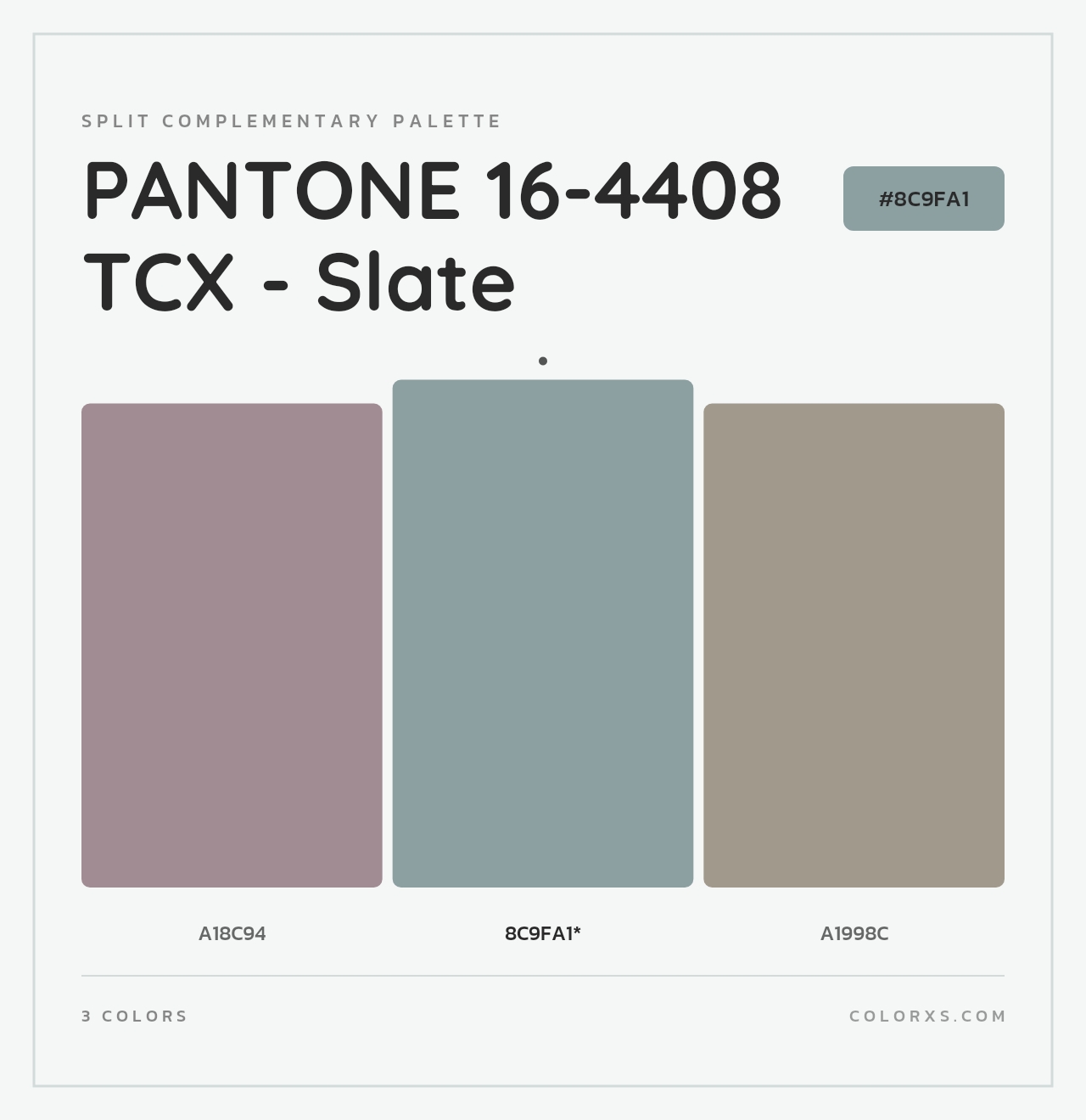PANTONE 16-4408 TCX - Slate - Split-Complementary Color Palette