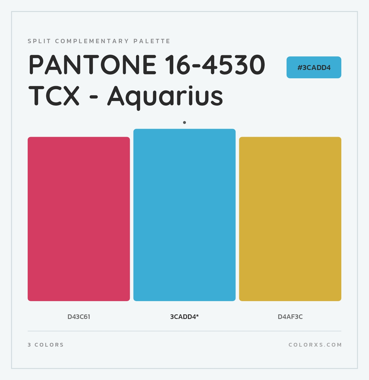 PANTONE 16-4530 TCX - Aquarius - Split-Complementary Color Palette