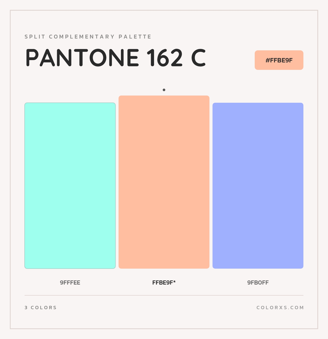 PANTONE 162 C - Split-Complementary Color Palette