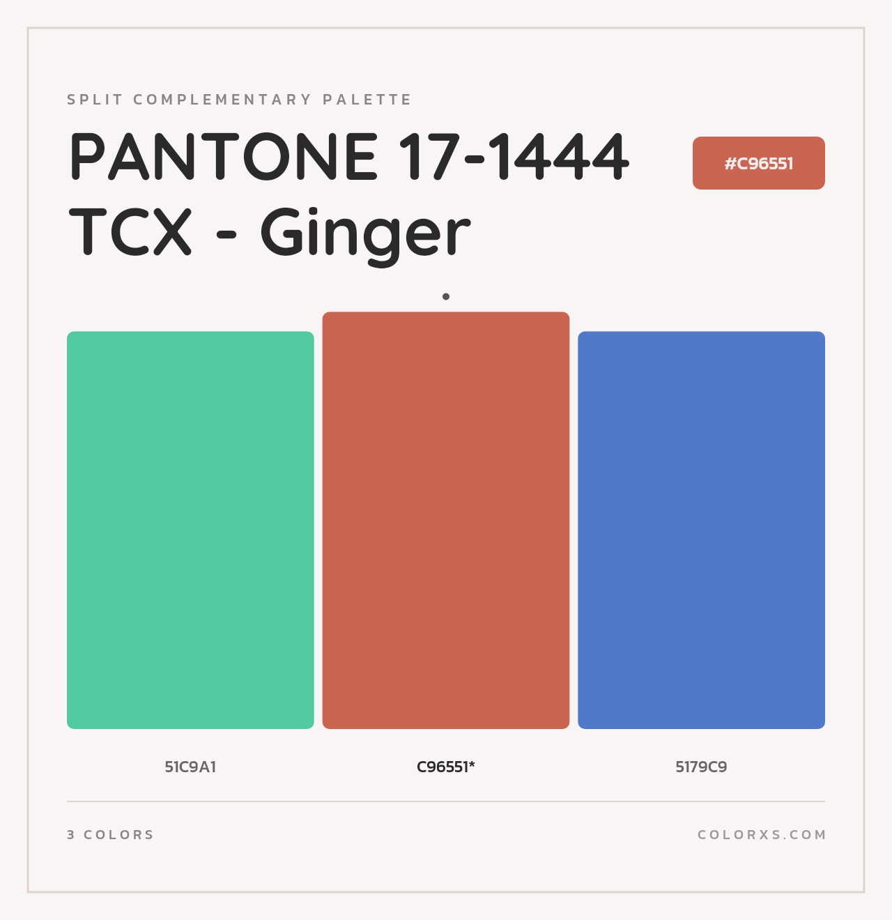 PANTONE 17-1444 TCX - Ginger - Split-Complementary Color Palette