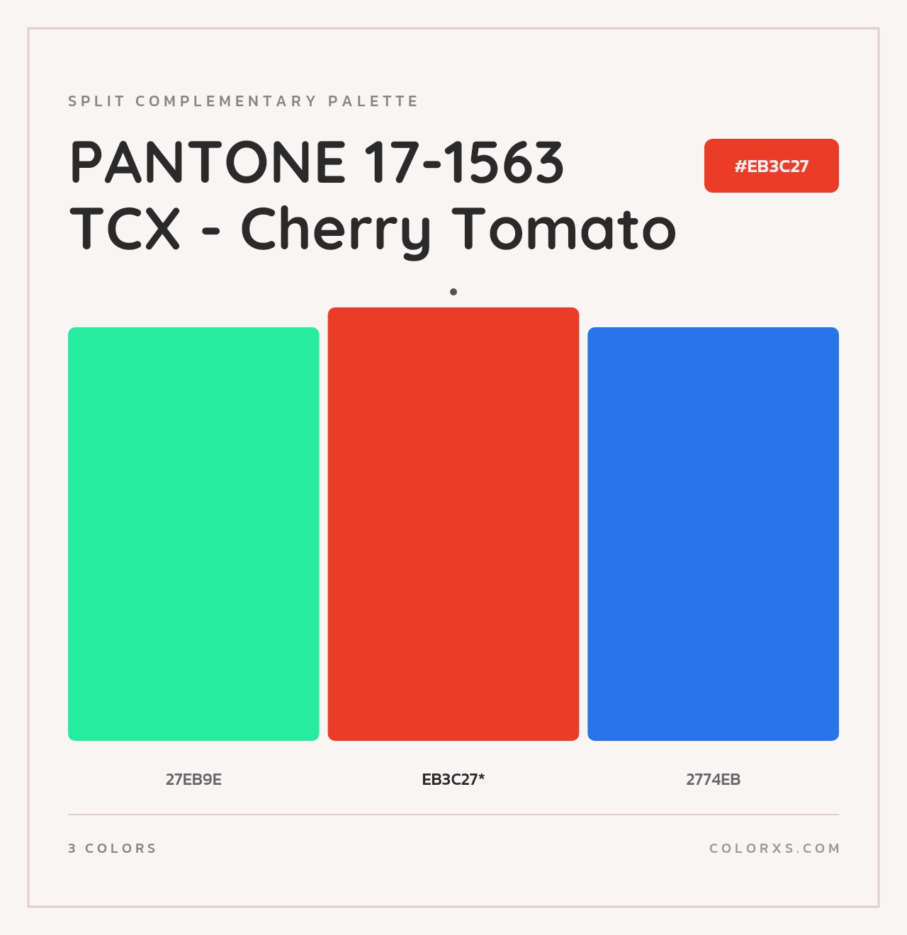 PANTONE 17-1563 TCX - Cherry Tomato - Split-Complementary Color Palette