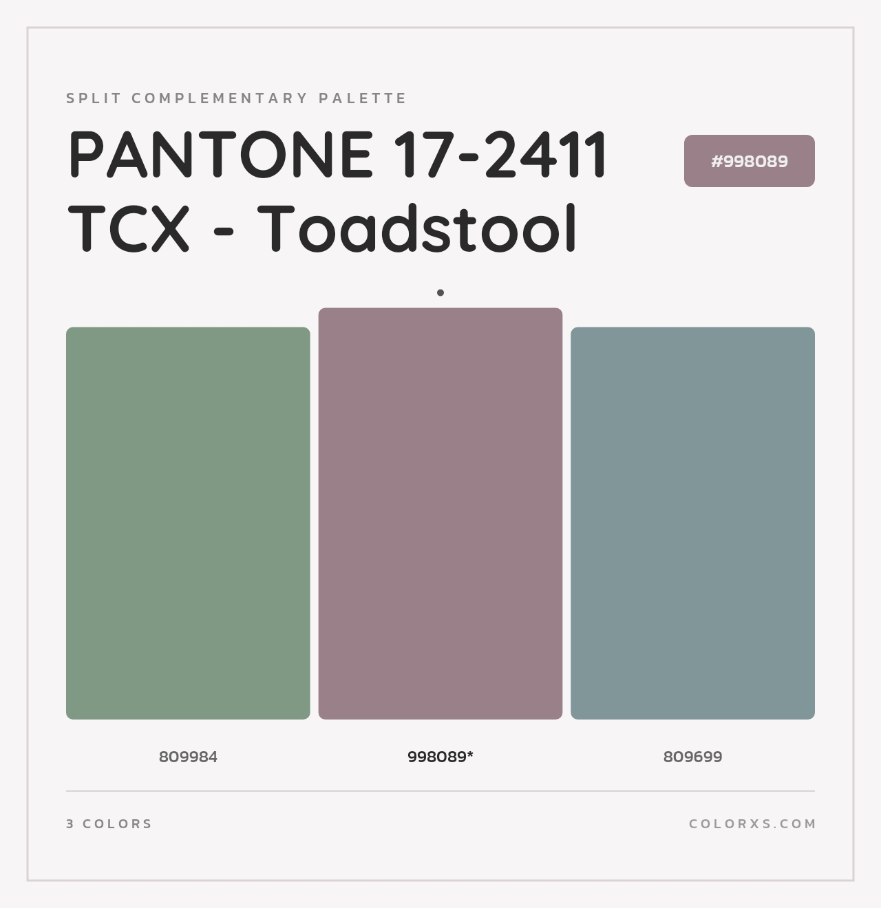 PANTONE 17-2411 TCX - Toadstool - Split-Complementary Color Palette