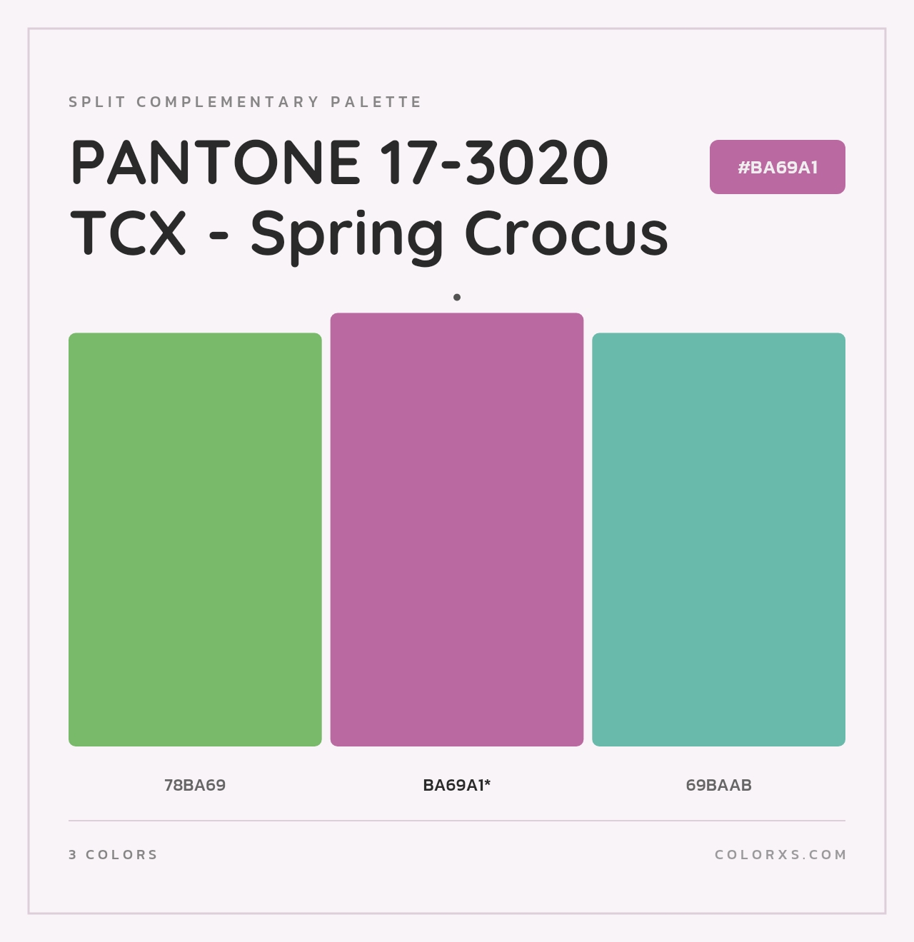PANTONE 17-3020 TCX - Spring Crocus - Split-Complementary Color Palette