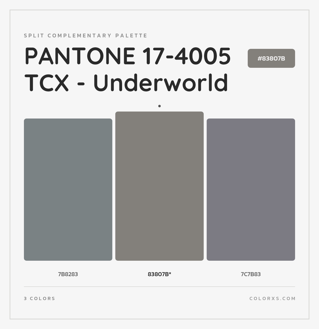 PANTONE 17-4005 TCX - Underworld - Split-Complementary Color Palette