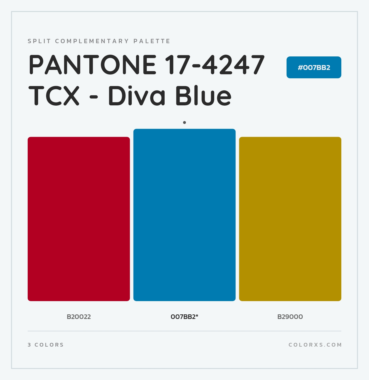 PANTONE 17-4247 TCX - Diva Blue - Split-Complementary Color Palette