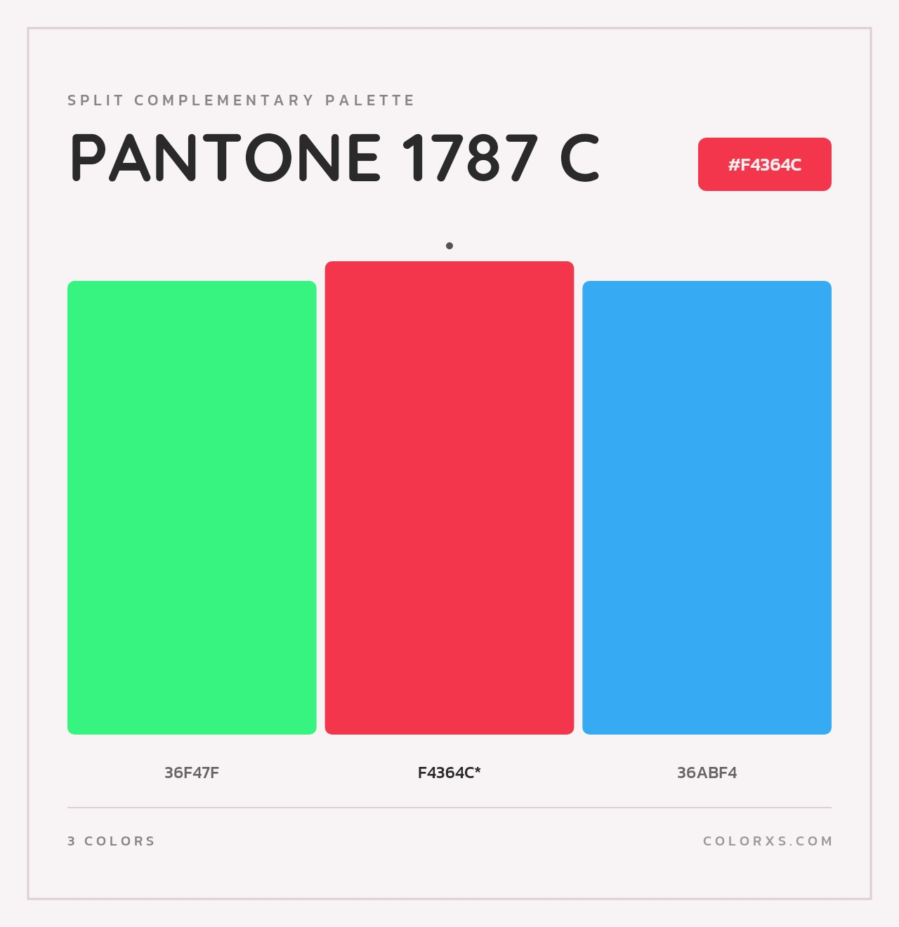 PANTONE 1787 C - Split-Complementary Color Palette