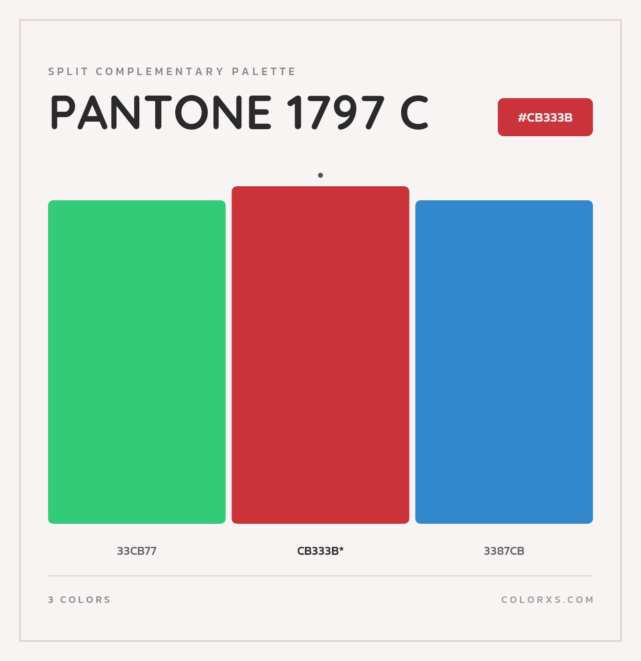 PANTONE 1797 C - Split-Complementary Color Palette