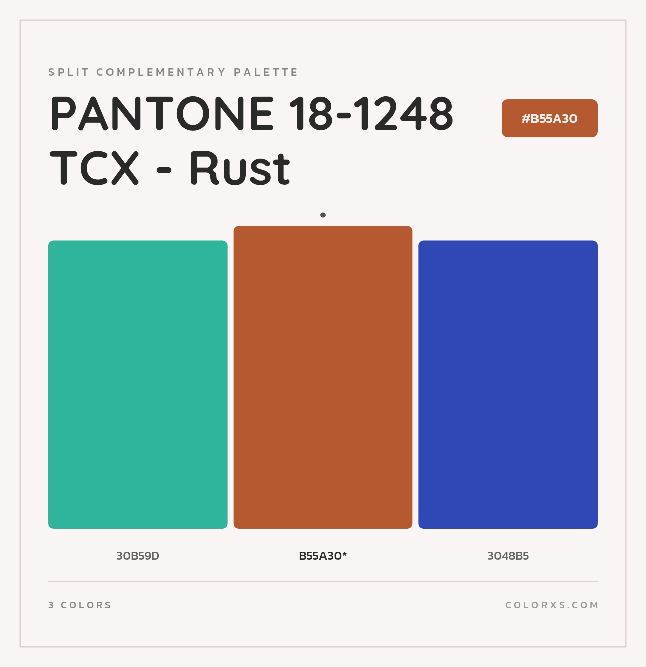 PANTONE 18-1248 TCX - Rust - Split-Complementary Color Palette