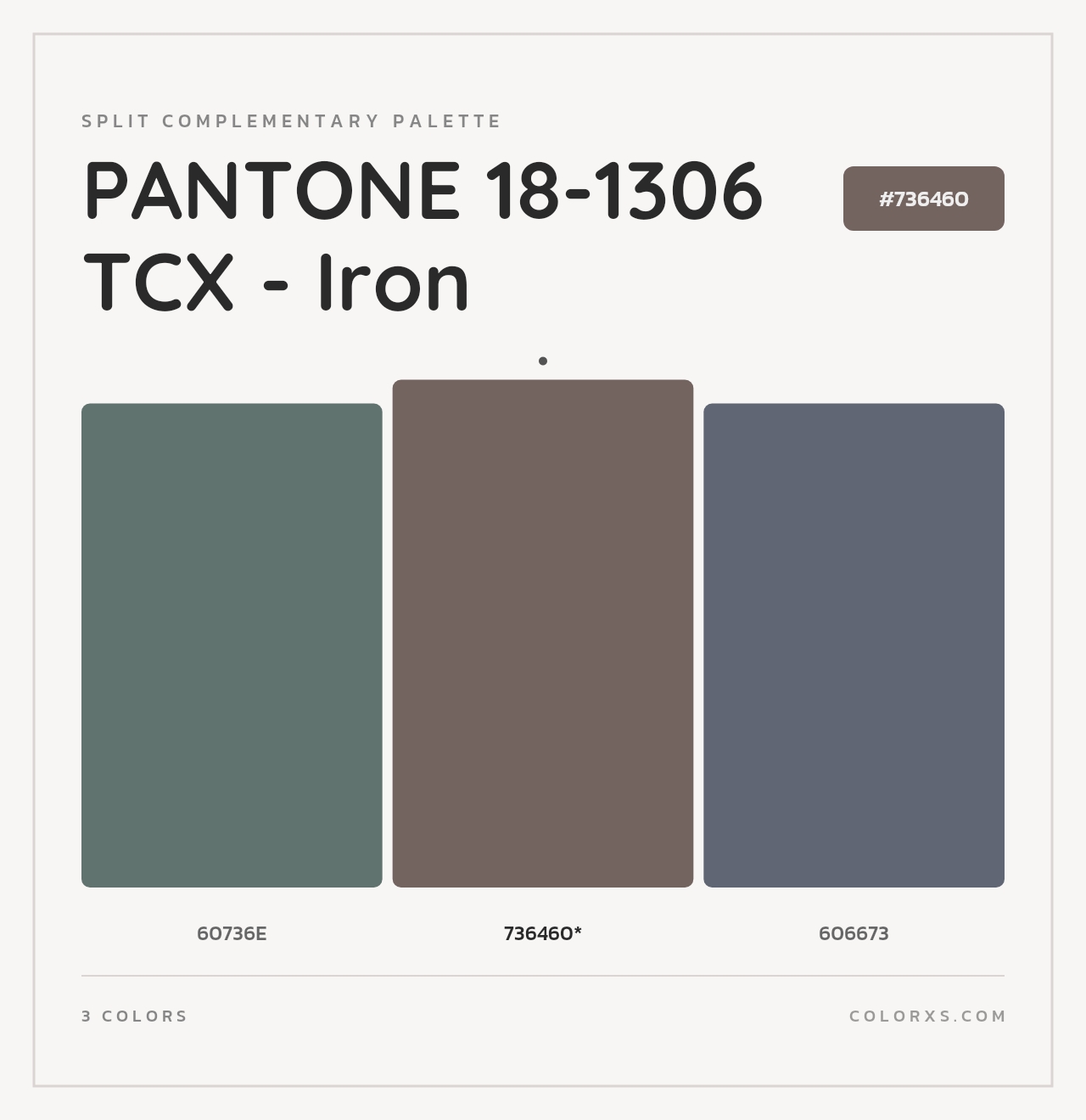 PANTONE 18-1306 TCX - Iron - Split-Complementary Color Palette