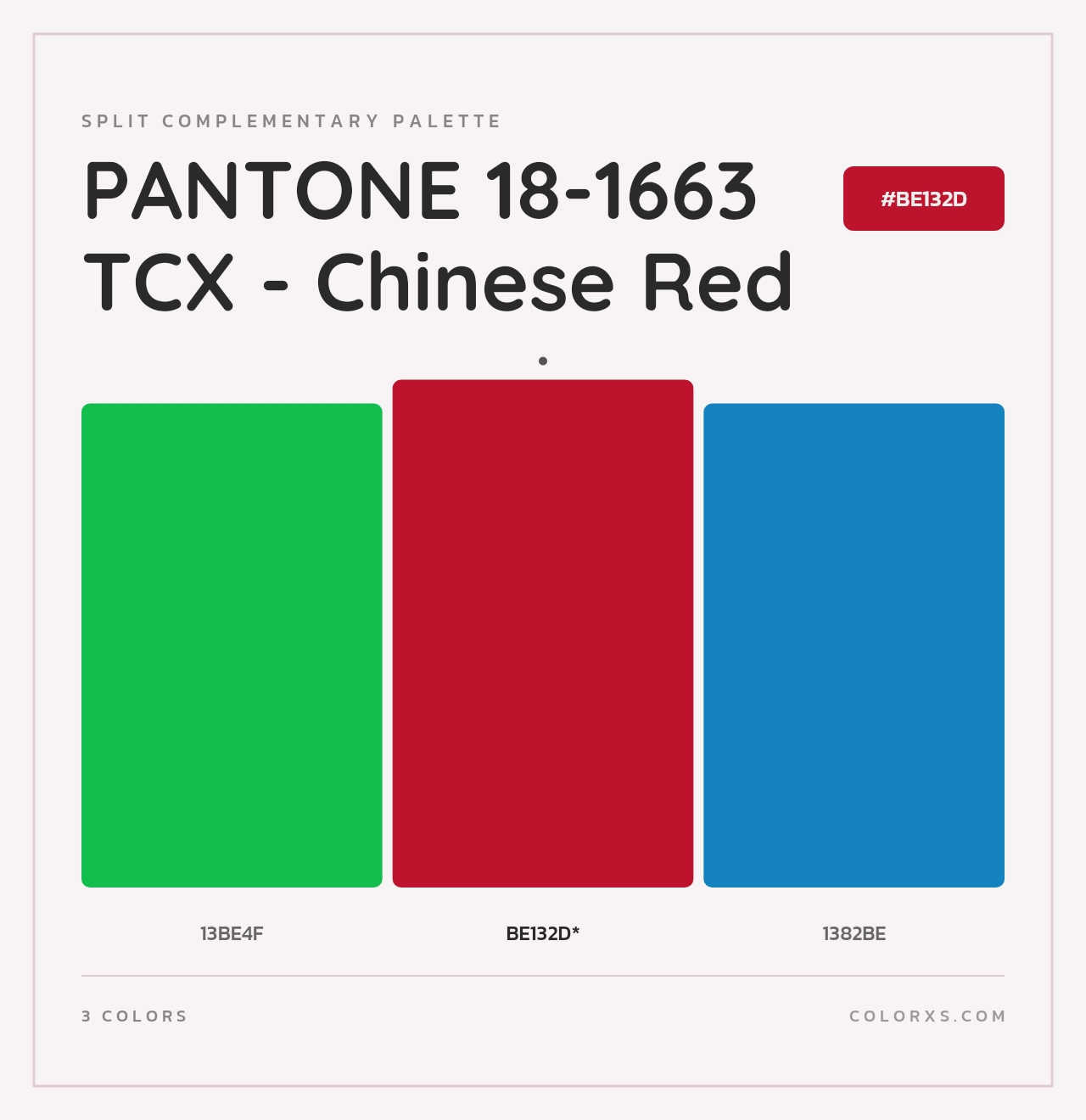 PANTONE 18-1663 TCX - Chinese Red - Split-Complementary Color Palette