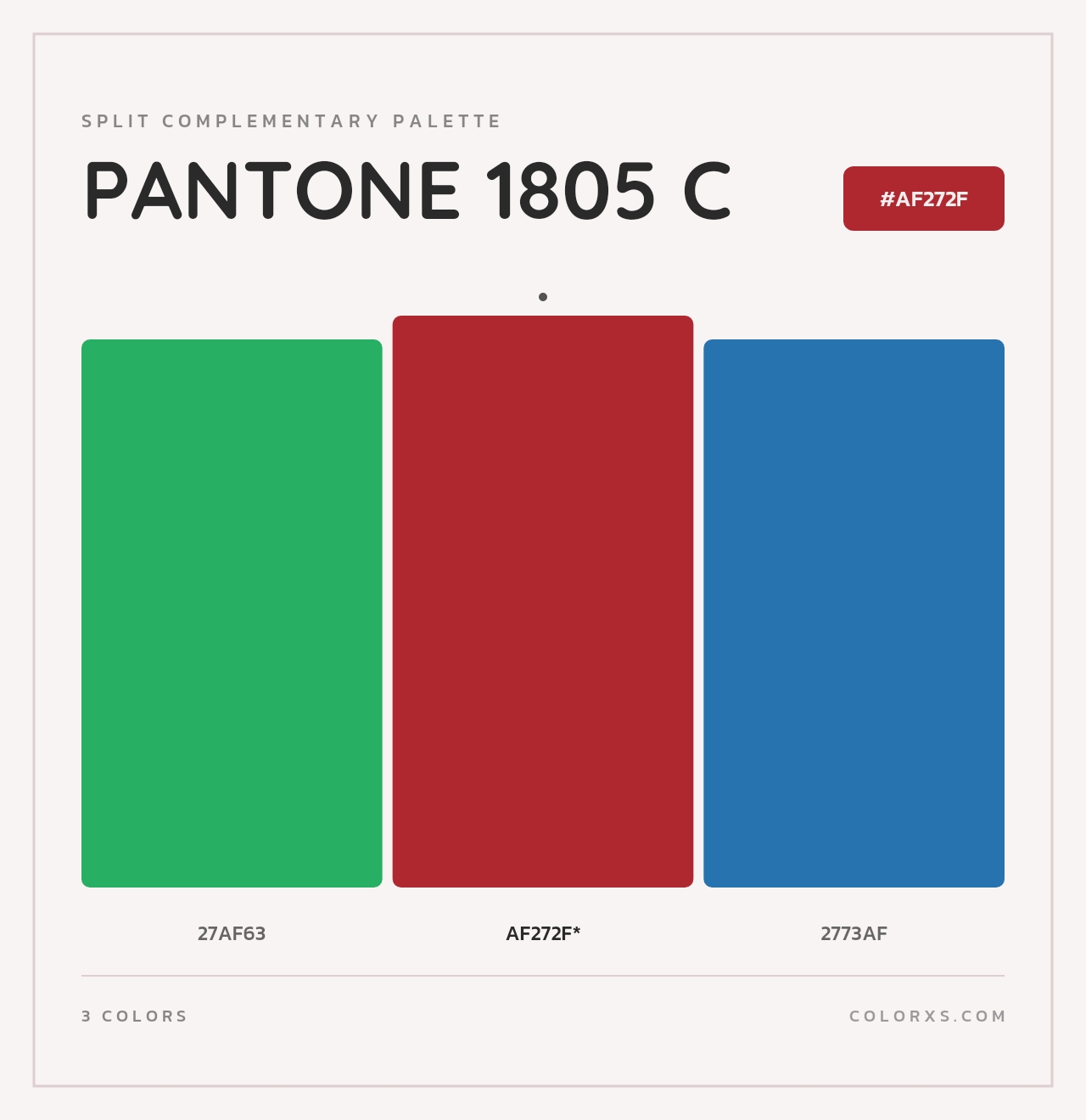PANTONE 1805 C - Split-Complementary Color Palette