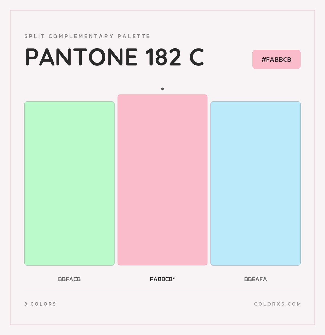 PANTONE 182 C - Split-Complementary Color Palette