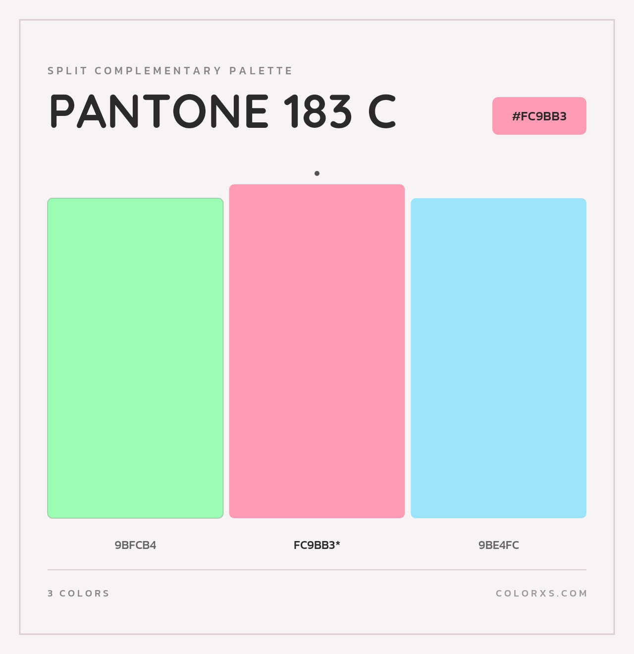 PANTONE 183 C - Split-Complementary Color Palette