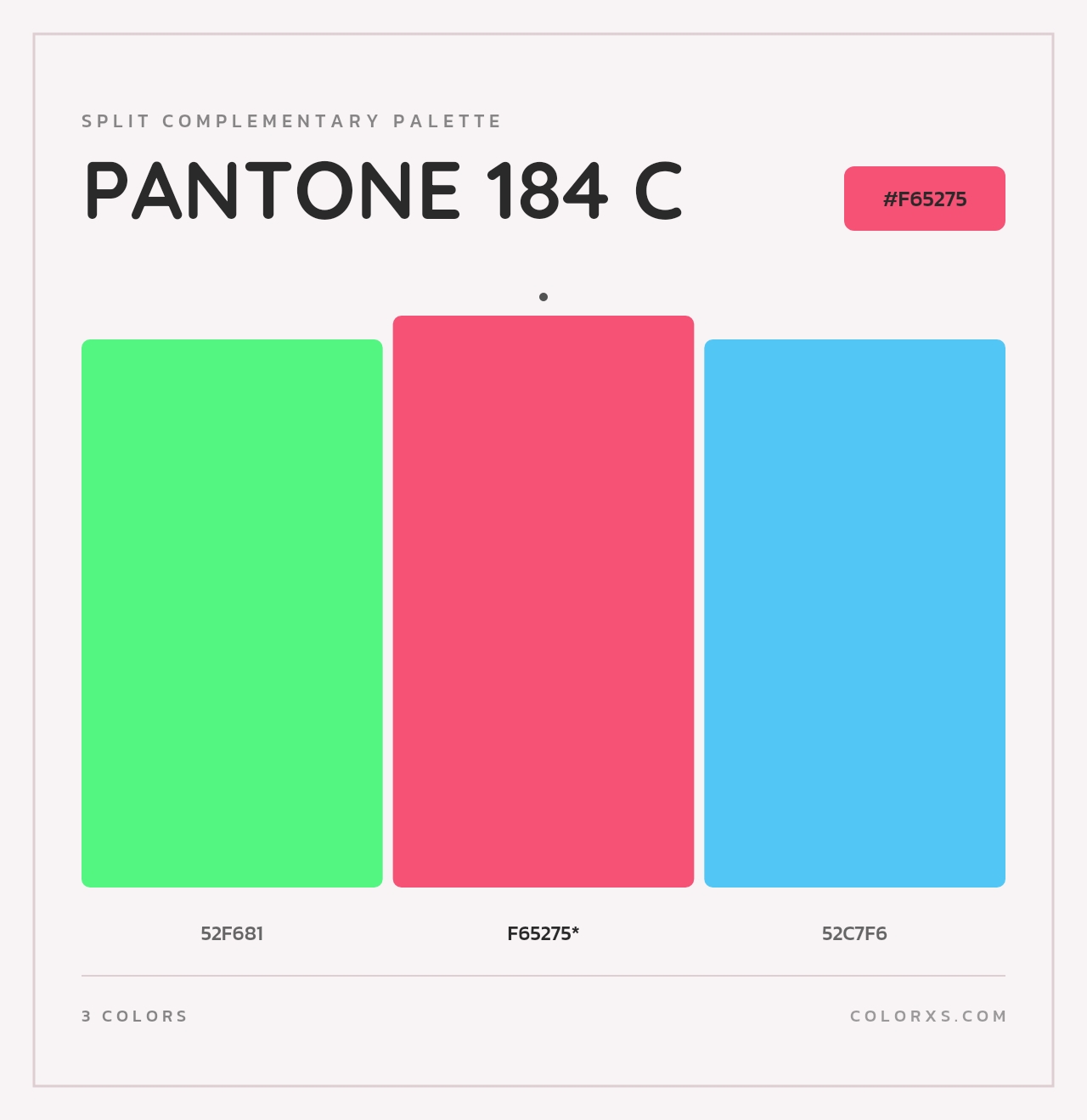 PANTONE 184 C - Split-Complementary Color Palette