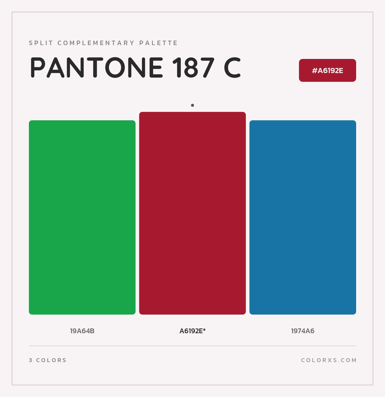 PANTONE 187 C - Split-Complementary Color Palette