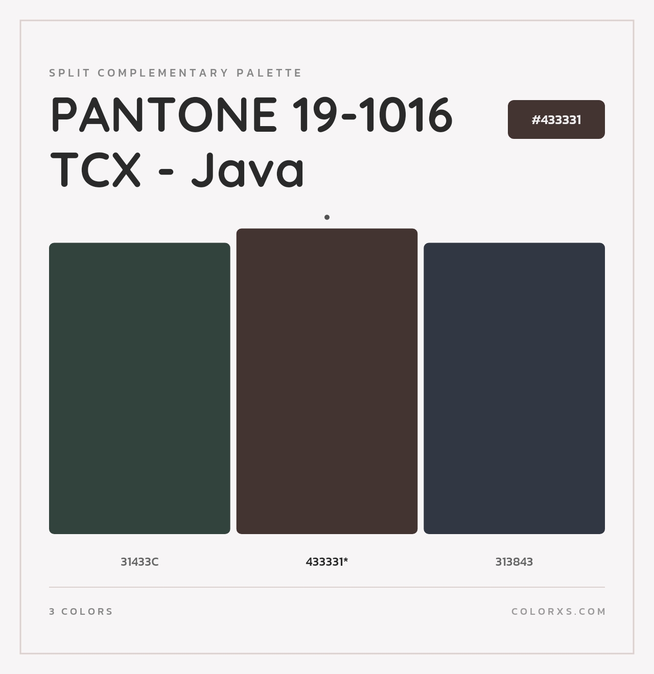 PANTONE 19-1016 TCX - Java - Split-Complementary Color Palette