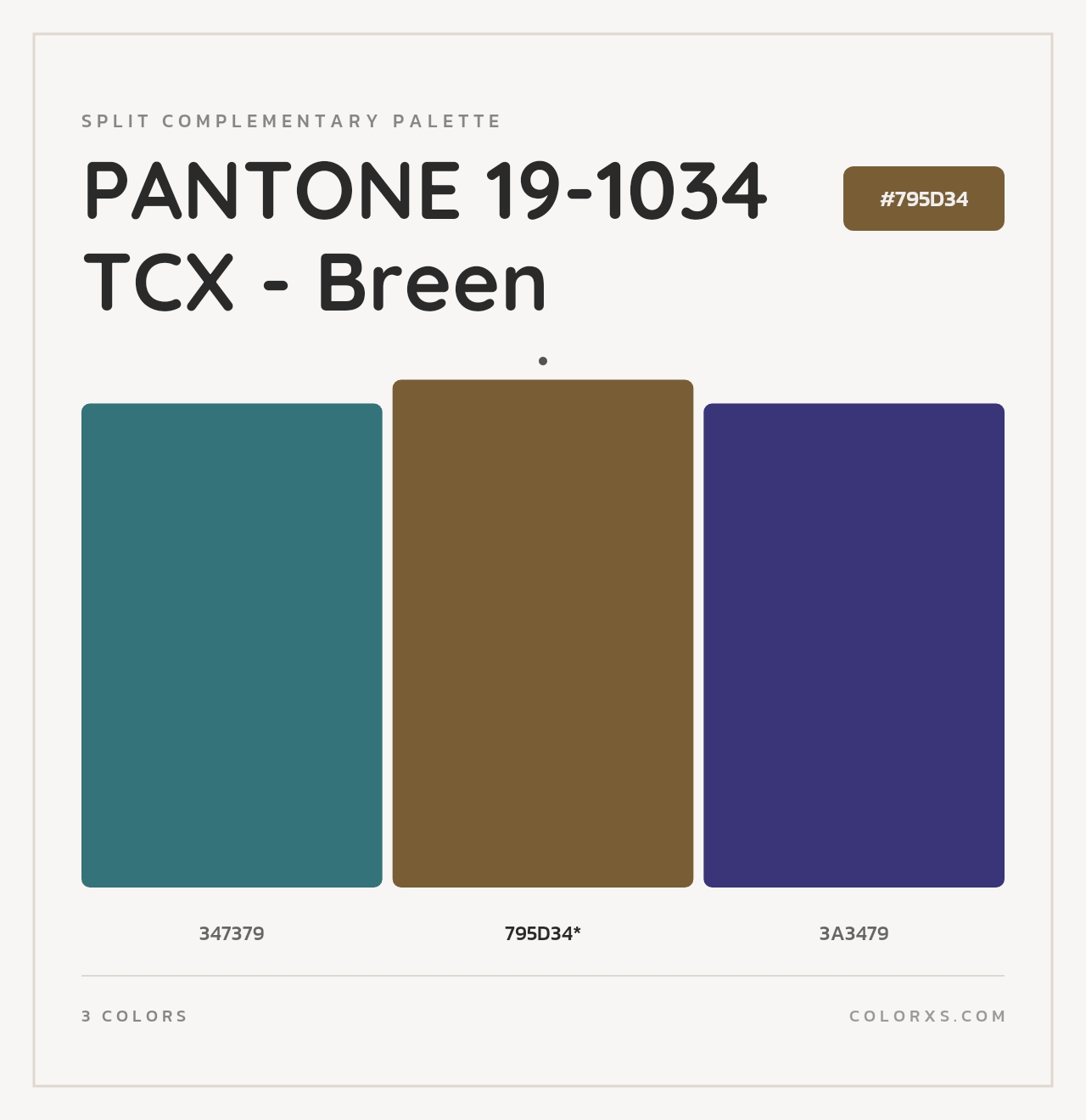 PANTONE 19-1034 TCX - Breen - Split-Complementary Color Palette