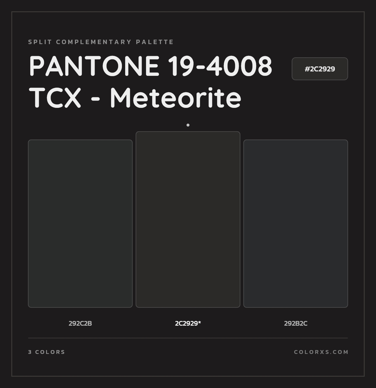 PANTONE 19-4008 TCX - Meteorite - Split-Complementary Color Palette