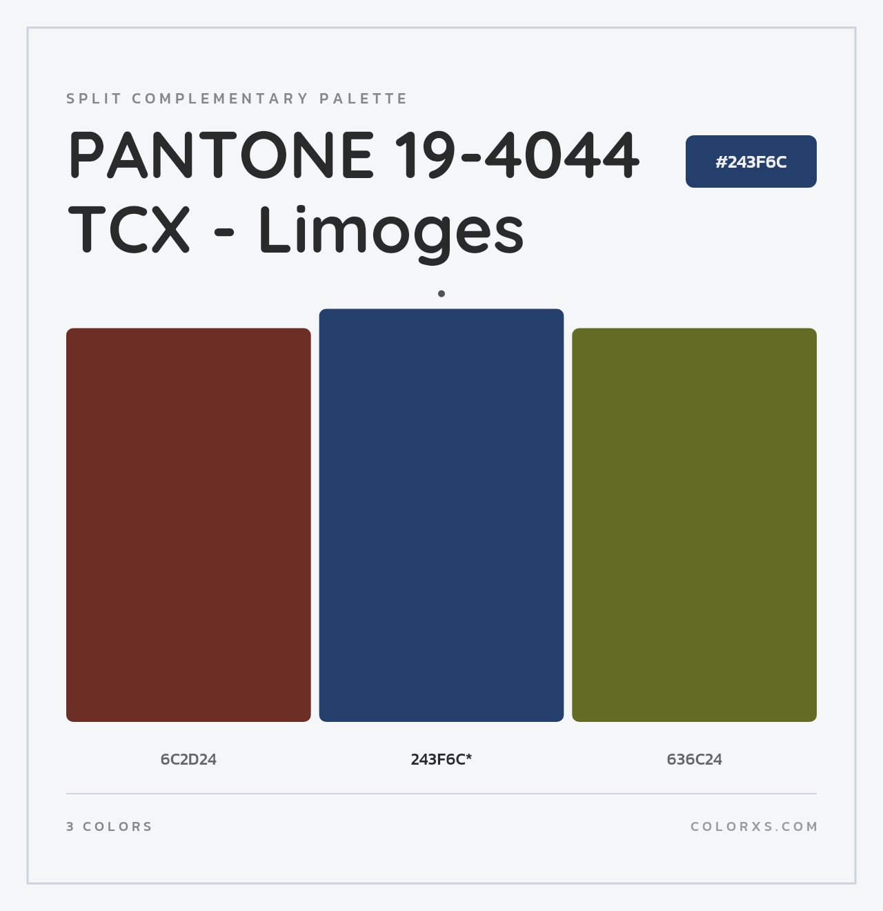 PANTONE 19-4044 TCX - Limoges - Split-Complementary Color Palette