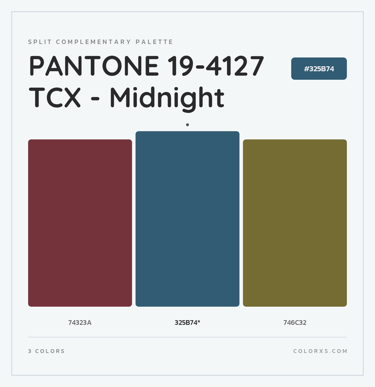 PANTONE 19-4127 TCX - Midnight - Split-Complementary Color Palette
