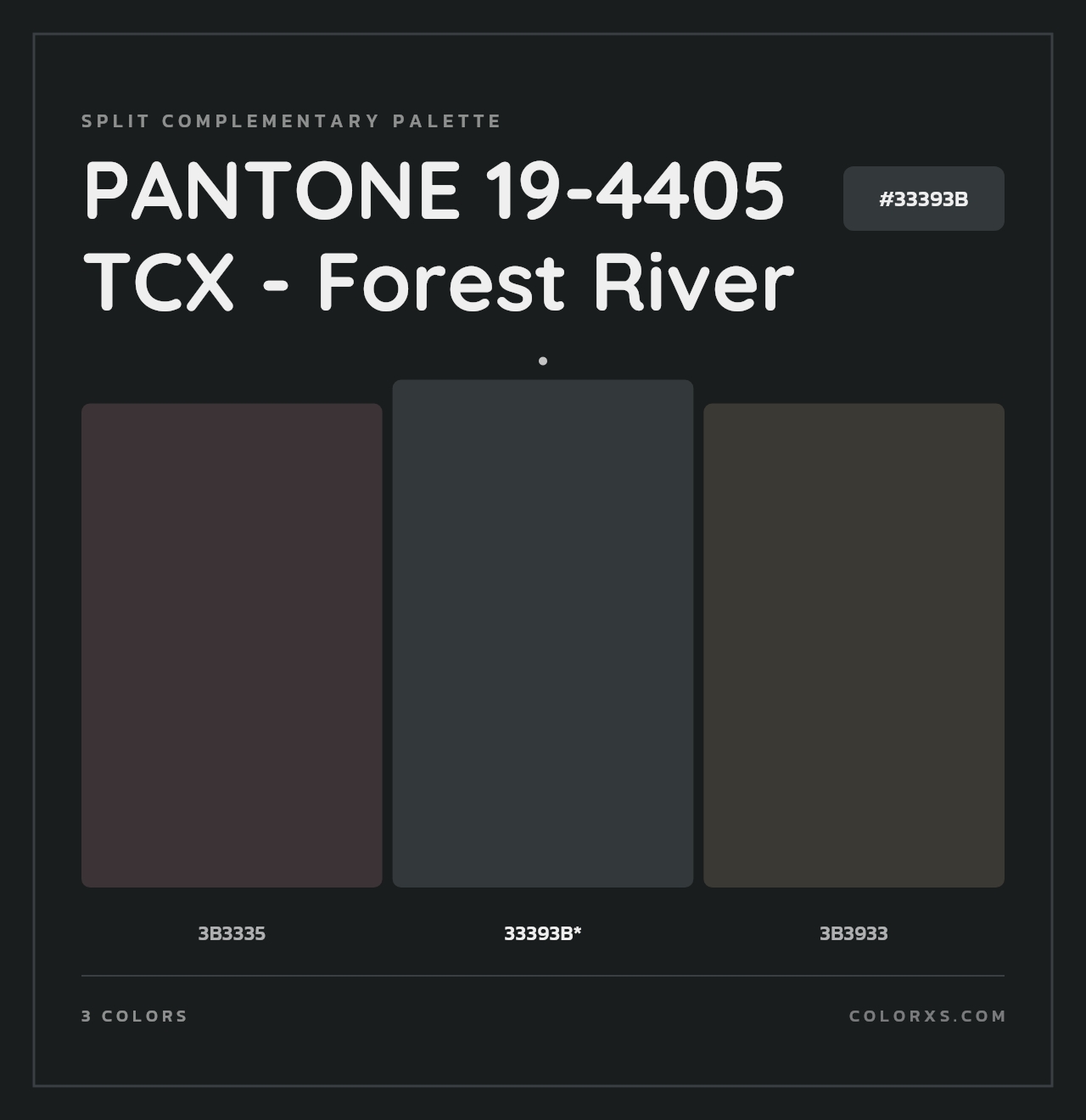 PANTONE 19-4405 TCX - Forest River - Split-Complementary Color Palette
