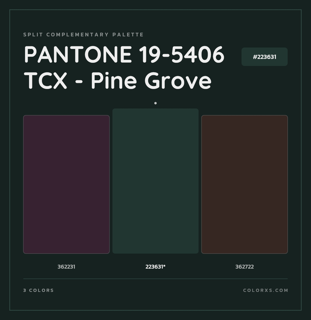 PANTONE 19-5406 TCX - Pine Grove - Split-Complementary Color Palette