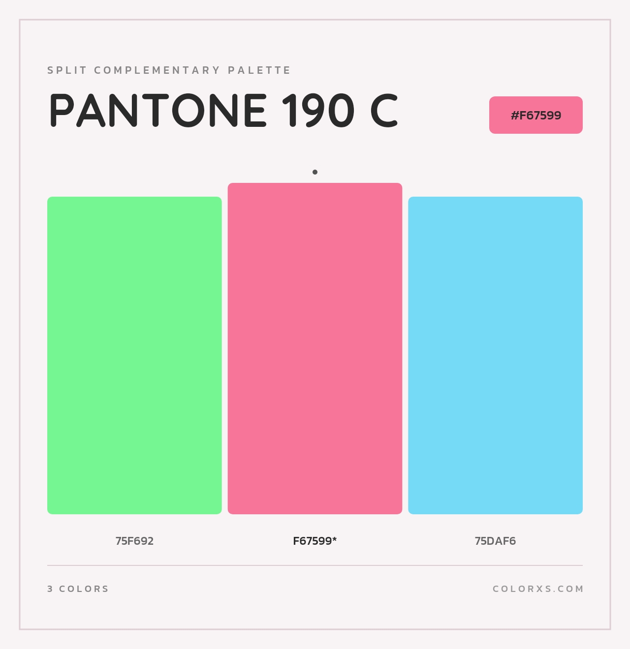 PANTONE 190 C - Split-Complementary Color Palette