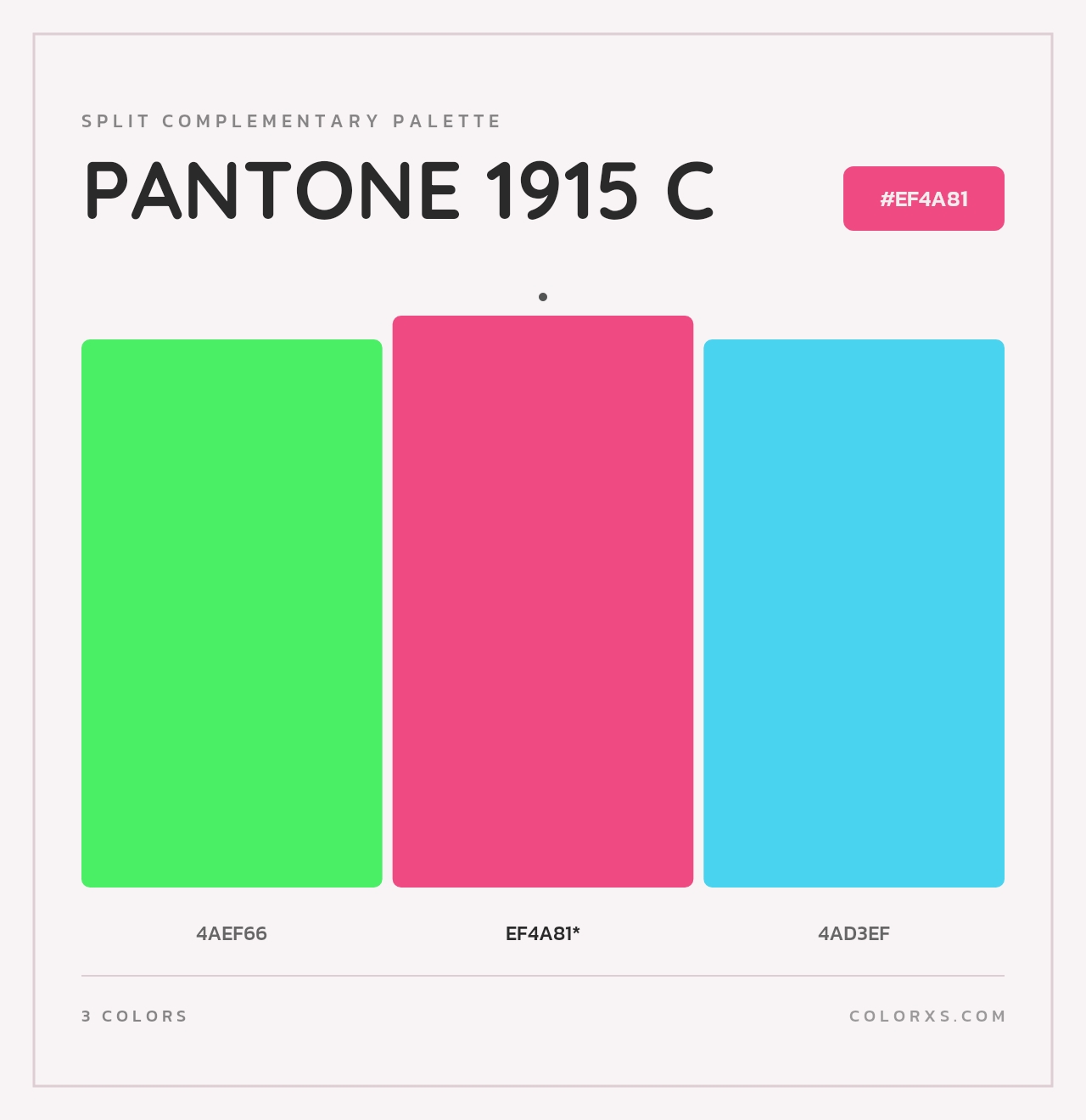 PANTONE 1915 C - Split-Complementary Color Palette