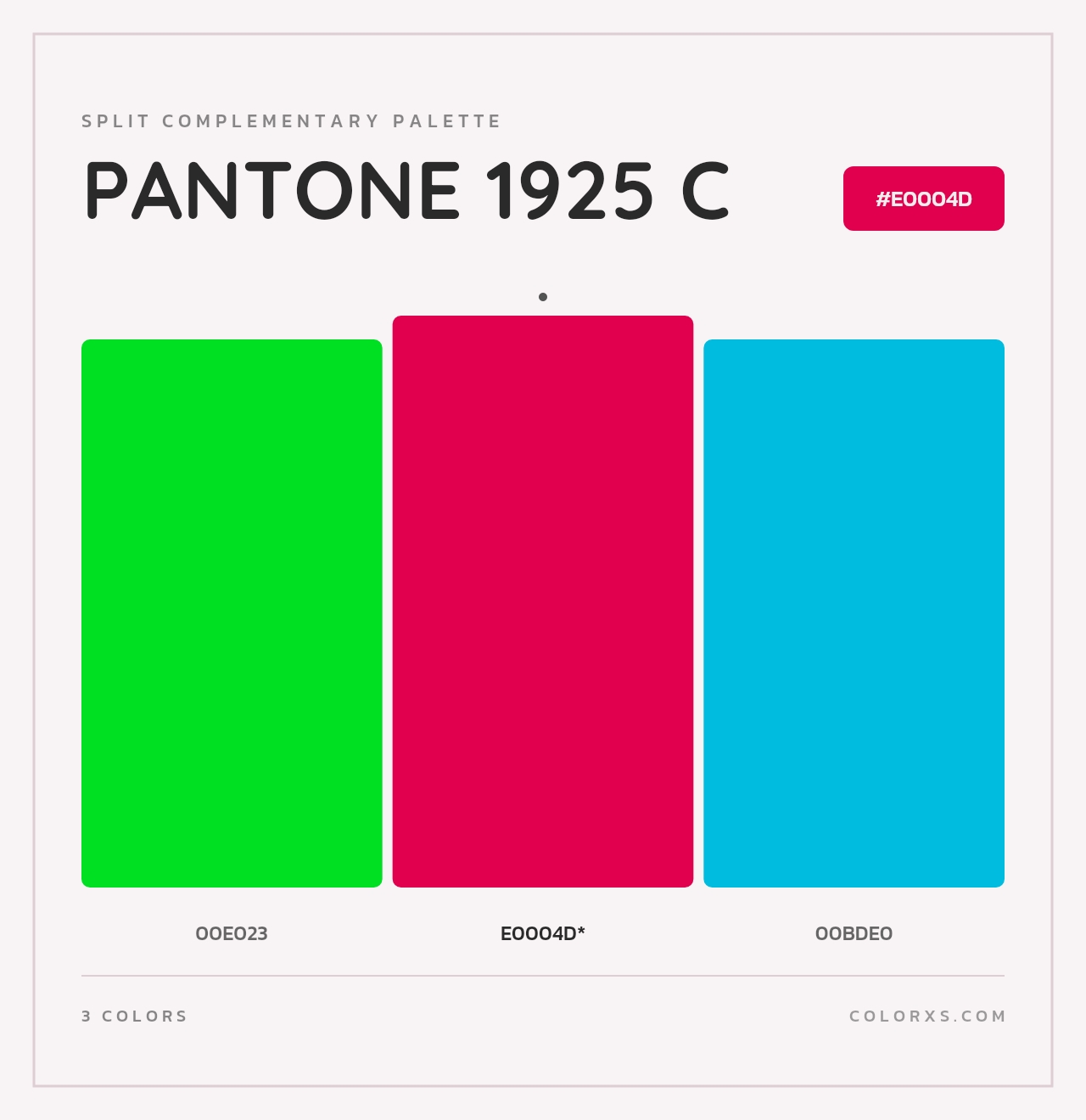 PANTONE 1925 C - Split-Complementary Color Palette
