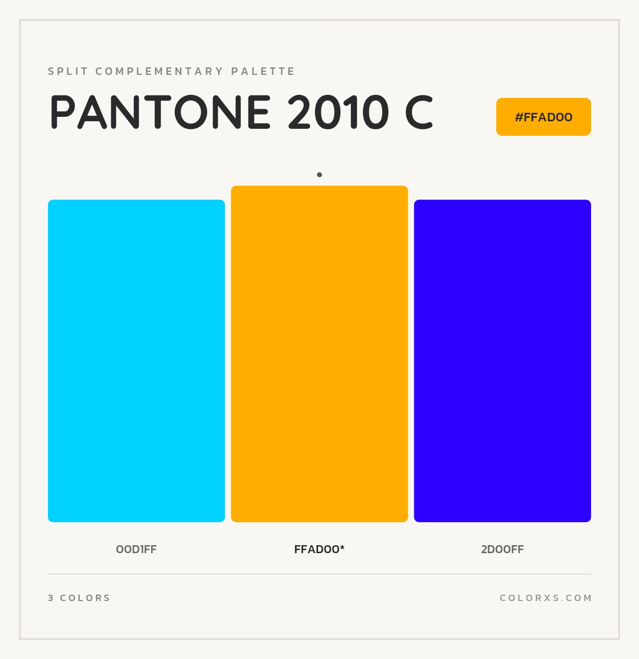 PANTONE 2010 C - Split-Complementary Color Palette